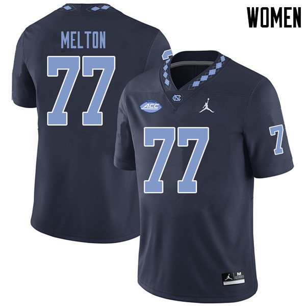 Jordan Brand Women #77 Jonah Melton North Carolina Tar Heels College Football Jerseys Sale-Navy